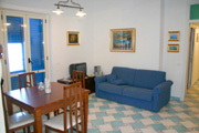 Holiday Apartment in Sorrento: Living-room with sofa bed of Marina Grande Holiday Apartment in Sorrento