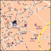Rom Ferienwohnung: Der rote Punkt weist auf die genaue Lage der Wohnung Scandenberg in Rom hin