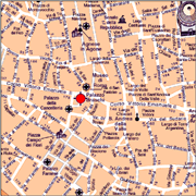 Lazio Rome Flat: The red spot indicates the exact location of San Pantaleo Flat in Rome