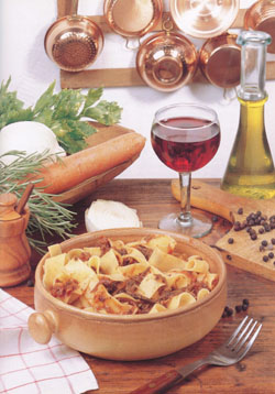 PAPPARDELLE ALLA LEPRE  - Pasta - Speciality of Tuscany